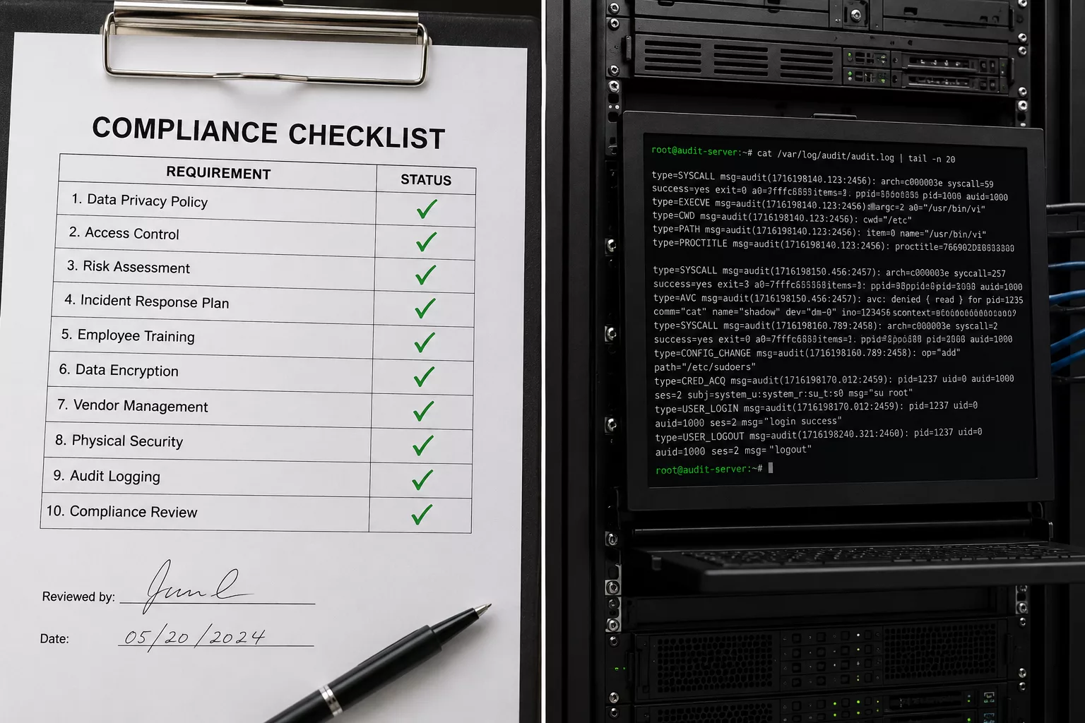 Compliance document and Linux server — AV Services compliance retainer for SEBI CSCRF, DPDP Act, and ISO 27001