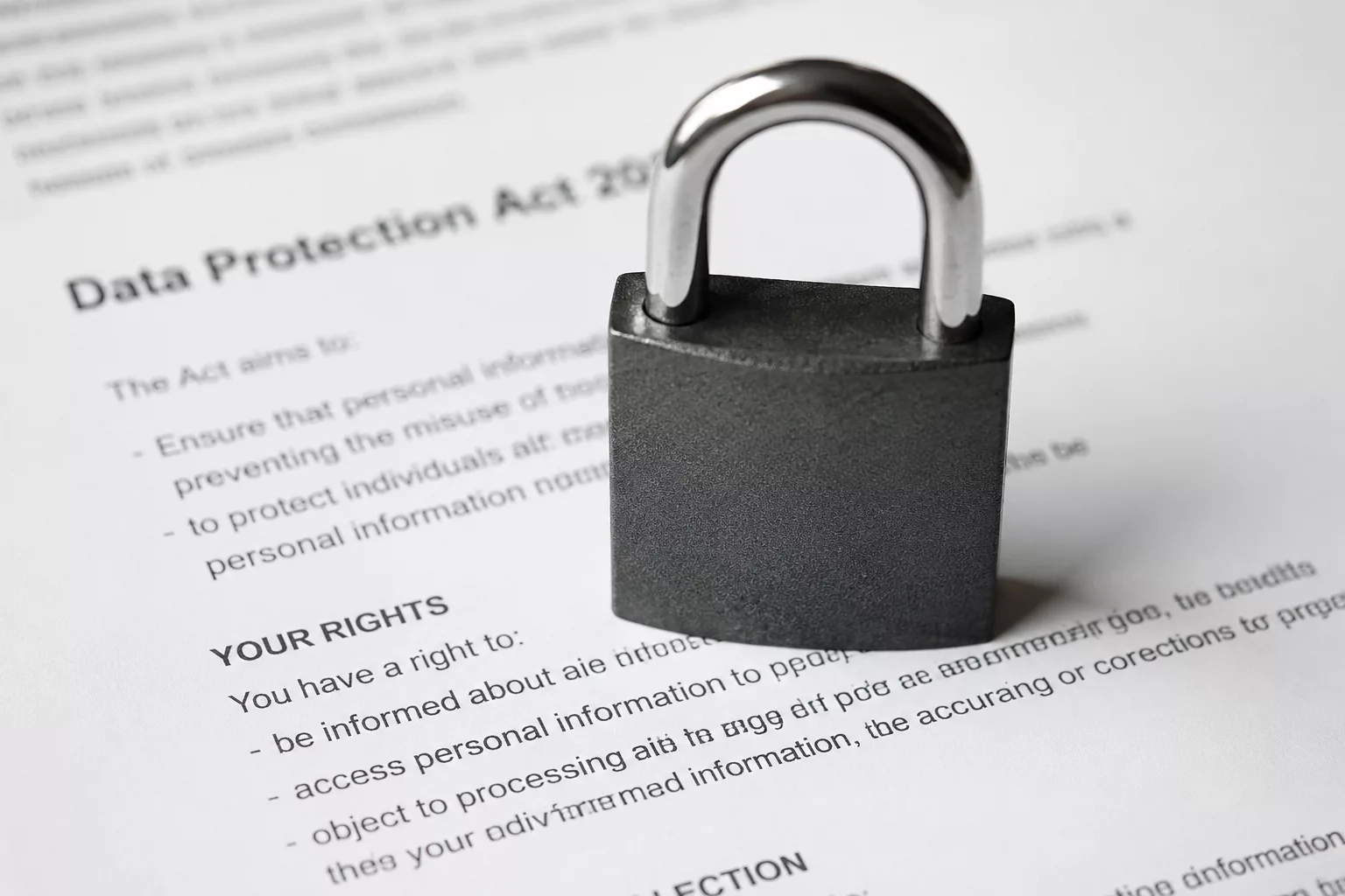 Padlock on privacy policy document — AV Services privacy and data processing policy DPDP Act compliant