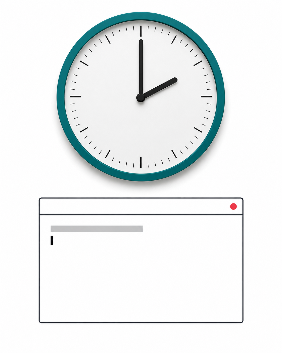 A realistic illustration of a wall clock showing 2am above a terminal window with a blinking cursor and a single command line — a small red dot in the terminal corner indicating a cron job that ran on schedule but produced no output and no confirmation of success.